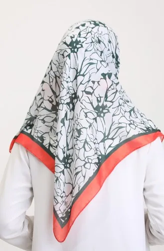 Desenli Soft Eşarp 70249-03 Oranj Haki