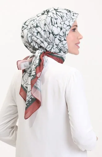 Desenli Soft Eşarp 70249-06 Kiremit Koyu Yeşil