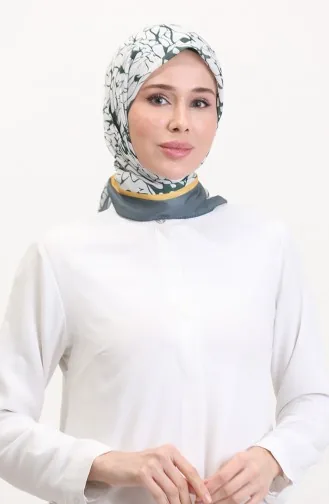 Desenli Soft Eşarp 70249-07 Füme Koyu Yeşil