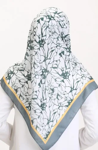 Desenli Soft Eşarp 70249-07 Füme Koyu Yeşil