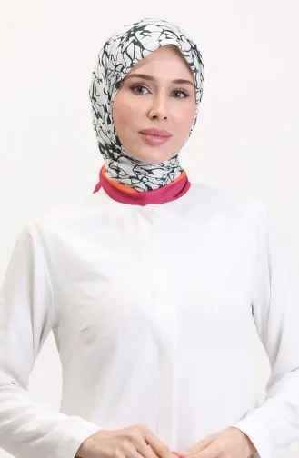 Écharpe Douce à Motifs 70249-08 Fuchsia Vert Foncé 70249-08