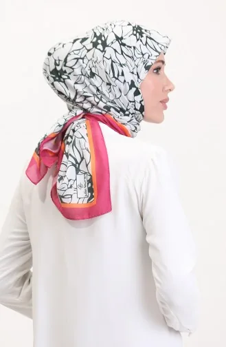 Écharpe Douce à Motifs 70249-08 Fuchsia Vert Foncé 70249-08