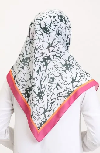 Écharpe Douce à Motifs 70249-08 Fuchsia Vert Foncé 70249-08