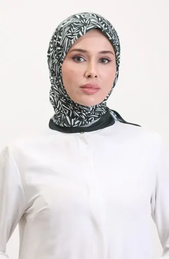 Patterned Soft Scarf 70259-06 Dark Green Gray 70259-06