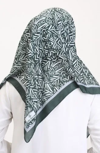 Patterned Soft Scarf 70259-06 Dark Green Gray 70259-06