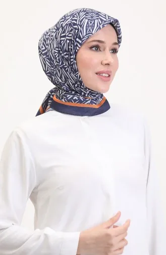 Desenli Soft Eşarp 70259-08 Lacivert