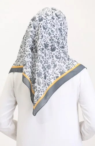 Desenli Soft Eşarp 70261-01 Füme Sarı