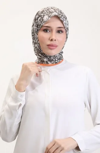 Desenli Soft Eşarp 70261-03 Ekru Kahverengi
