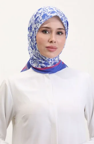 Desenli Soft Eşarp 70261-04 Saks Pembe