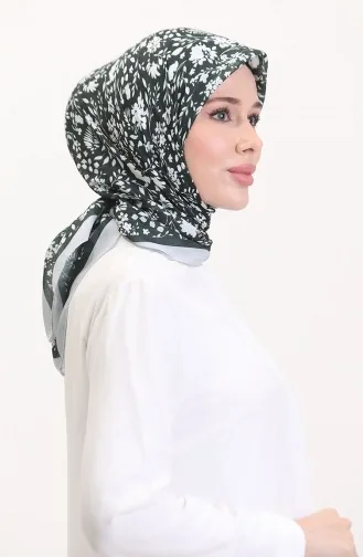 وشاح ناعم منقوش 70261-10 رمادي أسود 70261-10