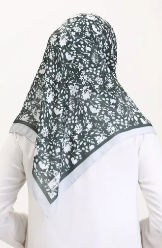 وشاح ناعم منقوش 70261-10 رمادي أسود 70261-10