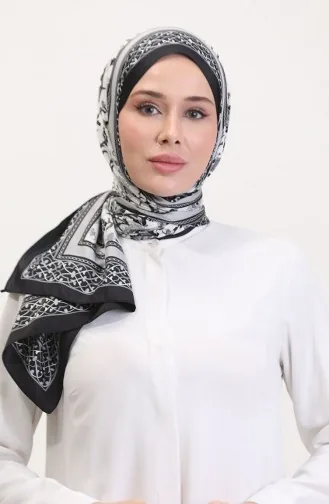 Ottoman Şal 70251-02 Siyah Ekru