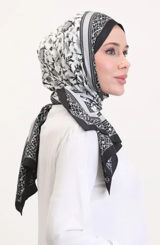 Ottoman Şal 70251-02 Siyah Ekru