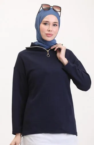 Fermuarlı Tunik Pantolon İkili Takım 1058-03 Lacivert
