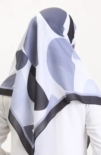 Desenli Soft Eşarp 70246-03 Siyah Gri