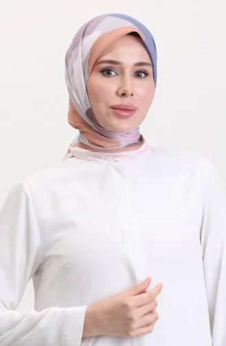 Desenli Soft Eşarp 70246-04 Toz Pembe Camel