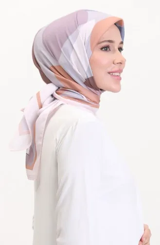Desenli Soft Eşarp 70246-04 Toz Pembe Camel