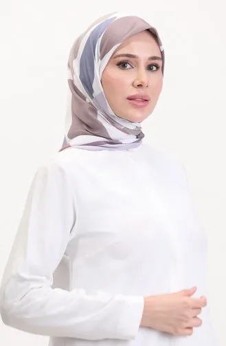 Patterned Soft Scarf 70246-07 Lilac Beige 70246-07