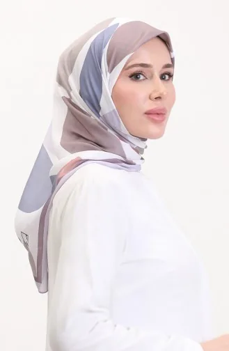 Patterned Soft Scarf 70246-07 Lilac Beige 70246-07