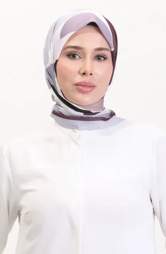 وشاح ناعم منقوش 70246-10 فضي رمادي أرجواني 70246-10