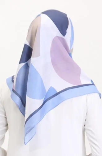 وشاح ناعم منقوش 70246-11 أزرق كحلي 70246-11
