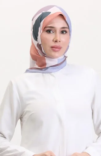 Desenli Soft Eşarp 70246-12 Gri Pudra