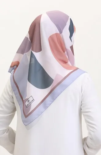 Desenli Soft Eşarp 70246-12 Gri Pudra