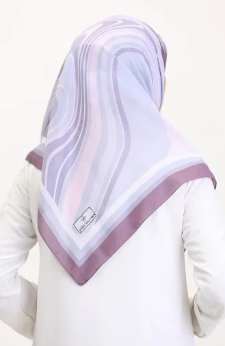 Desenli Soft Eşarp 70254-03 Mavi Pembe