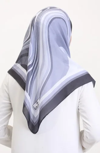 Desenli Soft Eşarp 70254-04 Siyah Gri