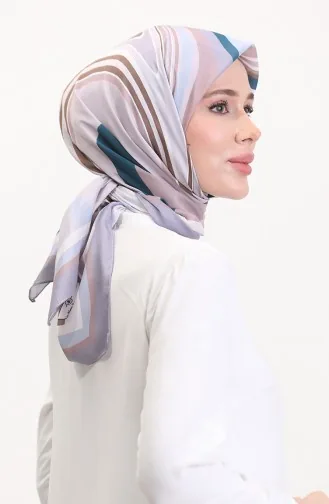 Desenli Soft Eşarp 70254-06 Hardal Petrol