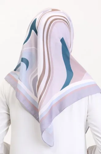 Desenli Soft Eşarp 70254-06 Hardal Petrol