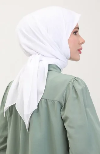 Jakarlı Eşarp 70258-02 Beyaz