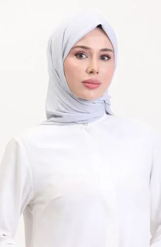 Jakarlı Eşarp 70258-08 Gümüş Gri