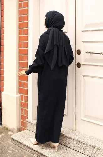 Zippered Collar Knitwear Dress 2441-05 Black 2441-05