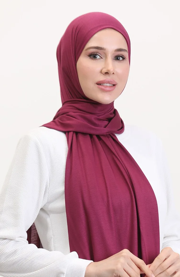Viskon Penye Şal 70272-08 Açık Mürdüm