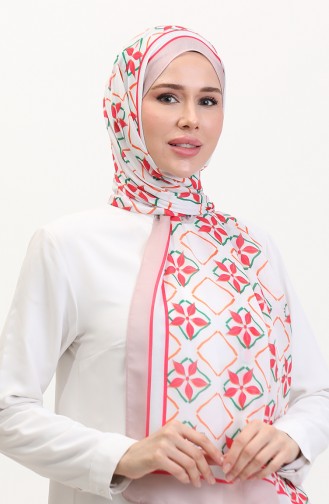 Desenli Soft Şal 70269-02 Pudra Fuşya