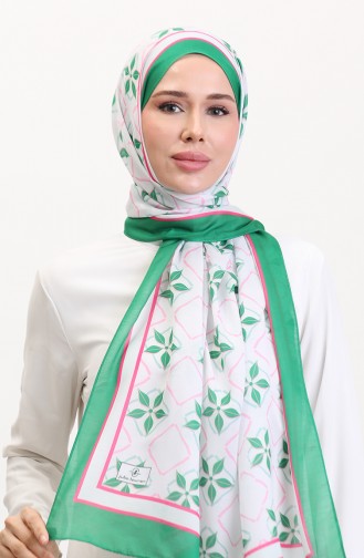 Desenli Soft Şal 70269-03 Yeşil Pembe
