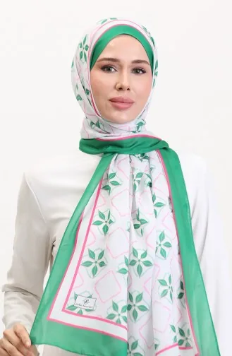 Patterned Soft Scarf 70269-03 Green Pink 70269-03