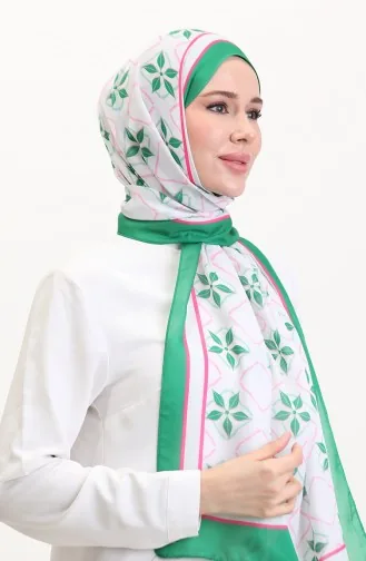 Patterned Soft Scarf 70269-03 Green Pink 70269-03