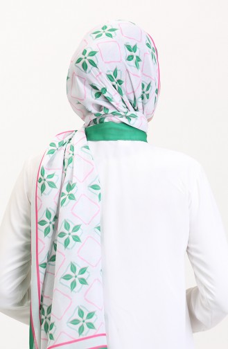 Desenli Soft Şal 70269-03 Yeşil Pembe