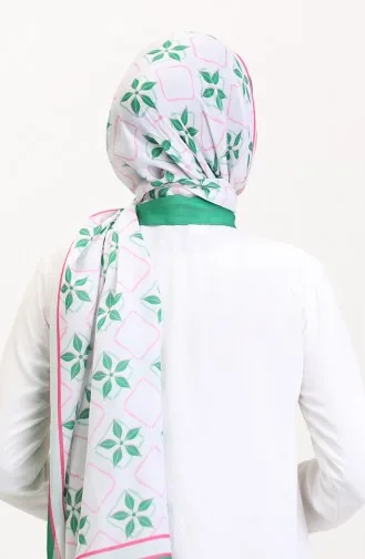 Patterned Soft Scarf 70269-03 Green Pink 70269-03