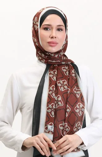 Desenli Soft Şal 70269-04 Kahverengi Bej