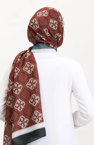 Desenli Soft Şal 70269-04 Kahverengi Bej
