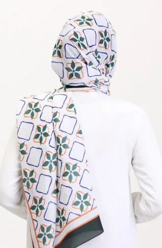 Desenli Soft Şal 70269-06 Siyah Zümrüt Yeşili