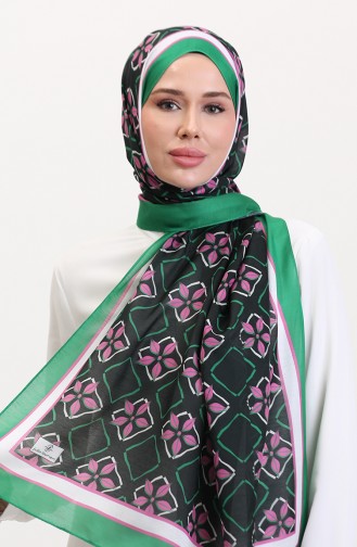 Desenli Soft Şal 70269-07 Yeşil Siyah