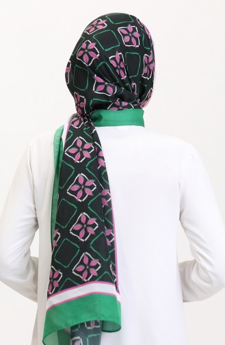 Desenli Soft Şal 70269-07 Yeşil Siyah