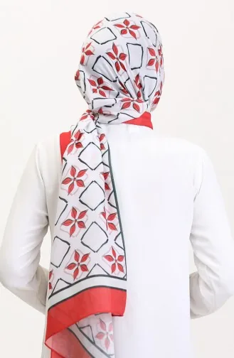 شال ناعم منقوش 70269-08 أحمر أسود 70269-08