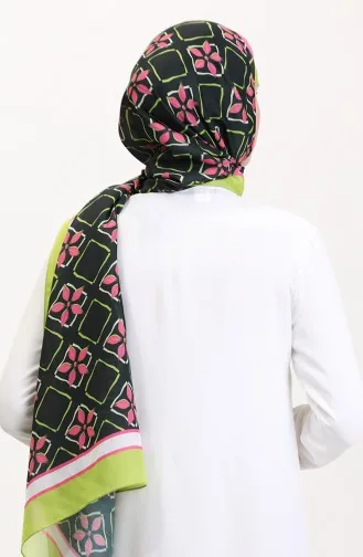 Desenli Soft Şal 70269-09 Fıstık Yeşili Siyah