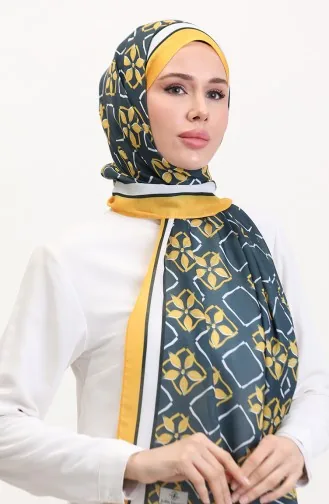 Desenli Soft Şal 70269-11 Sarı Füme