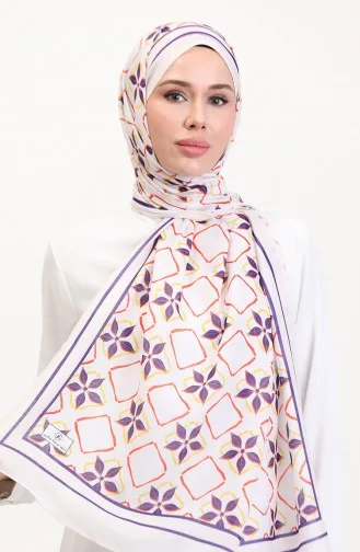 Desenli Soft Şal 70269-12 Krem Mor